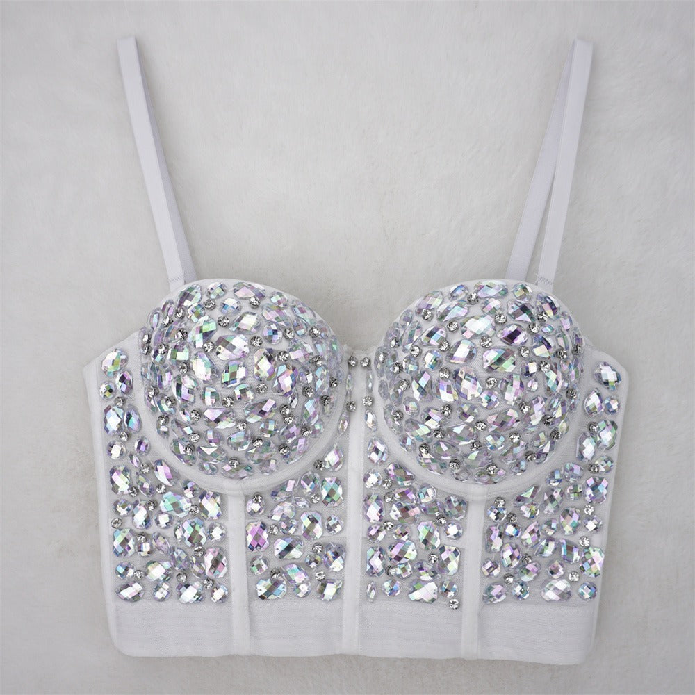 Rhinestone Embellished Bustier Top - Sparkly Carnival & Festival Bralette from Mish Mash Market