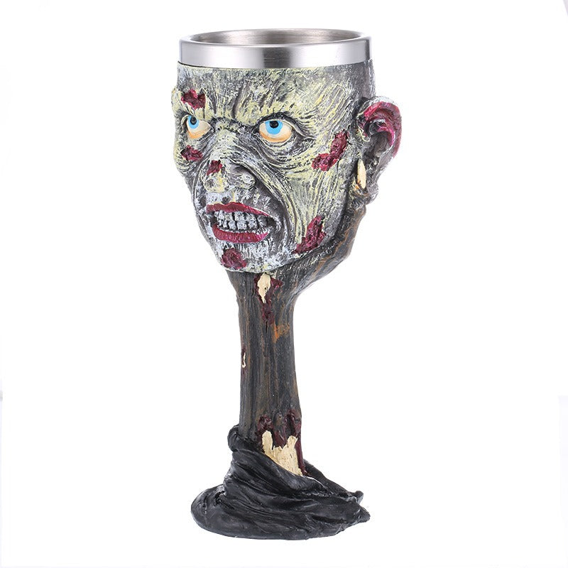Halloween Zombie Gothic Resin Stainless Steel Goblet from Mish Mash Market