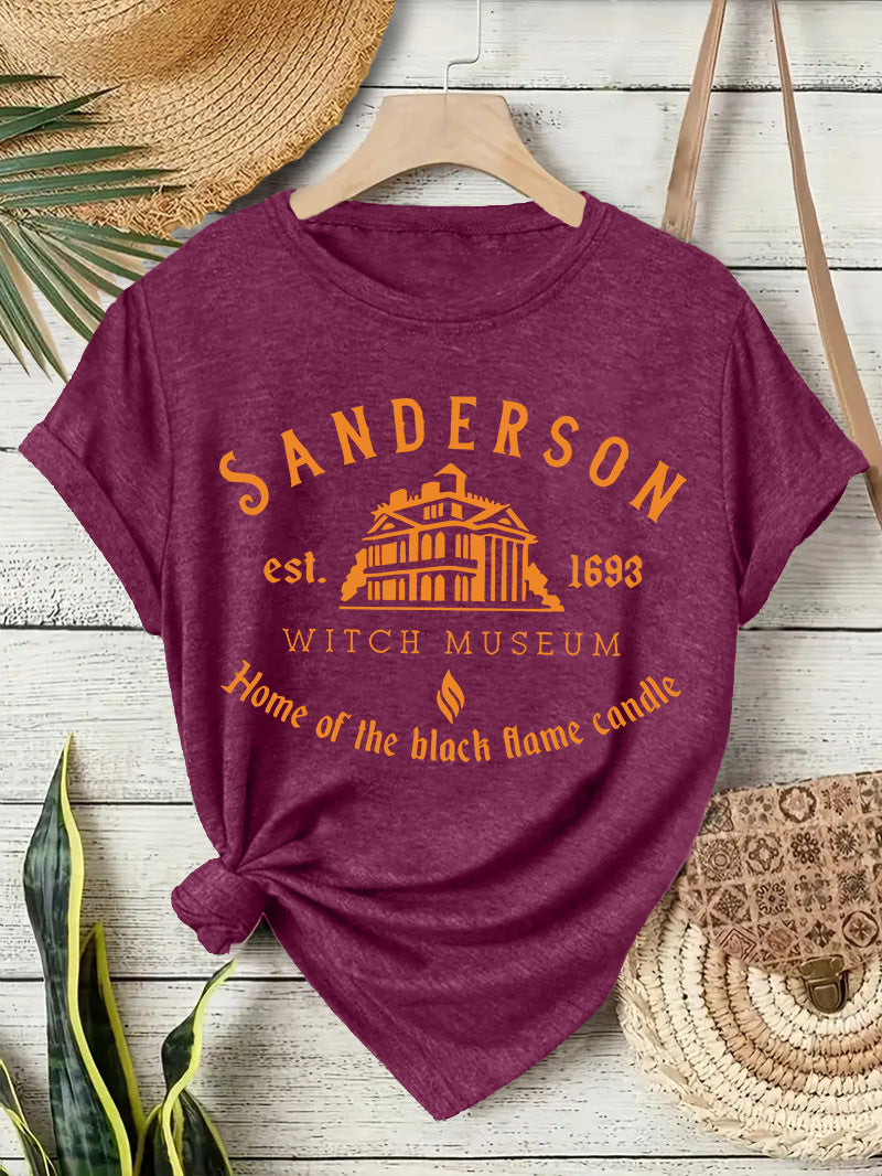 Sanderson Witch Museum Graphic T-Shirt - Halloween Short Sleeve Crewneck Top from Mish Mash Market