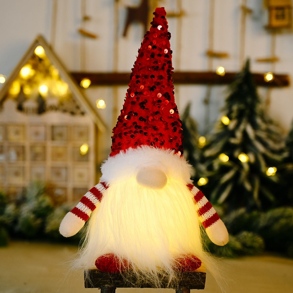 Sequined Holiday LED Lighted Plush Gnome from Mish Mash Market
