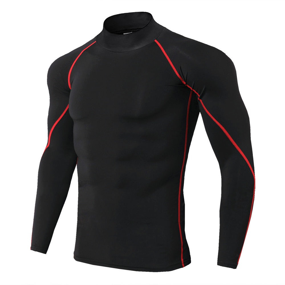 Men's High Collar Fitness Long Sleeved Pro Sports T-Shirt from Mish Mash Market