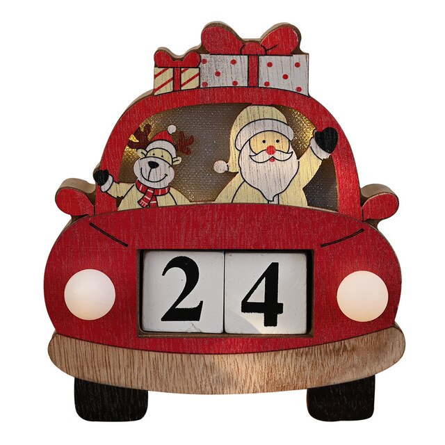 LED Wooden Christmas Car Advent Calendar