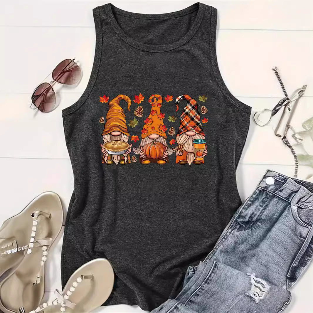 Fall Harvest Gnomes Printed Tank Top from Mish Mash Market