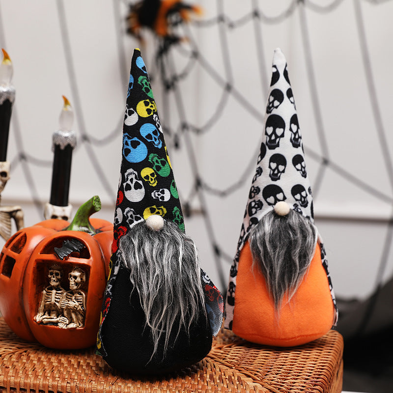 Halloween Gnomes with Skull Hats and Cloaks