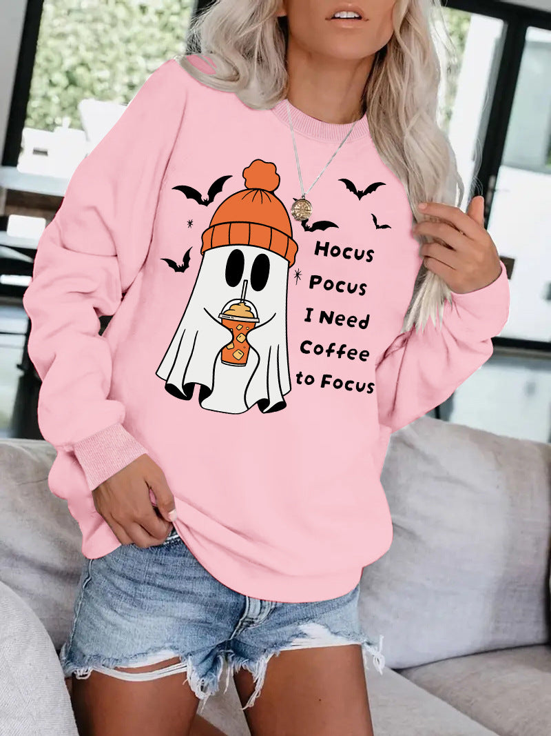 Halloween Ghost Hocus Pocus I Need Coffee to Focus Sweatshirt from Mish Mash Market