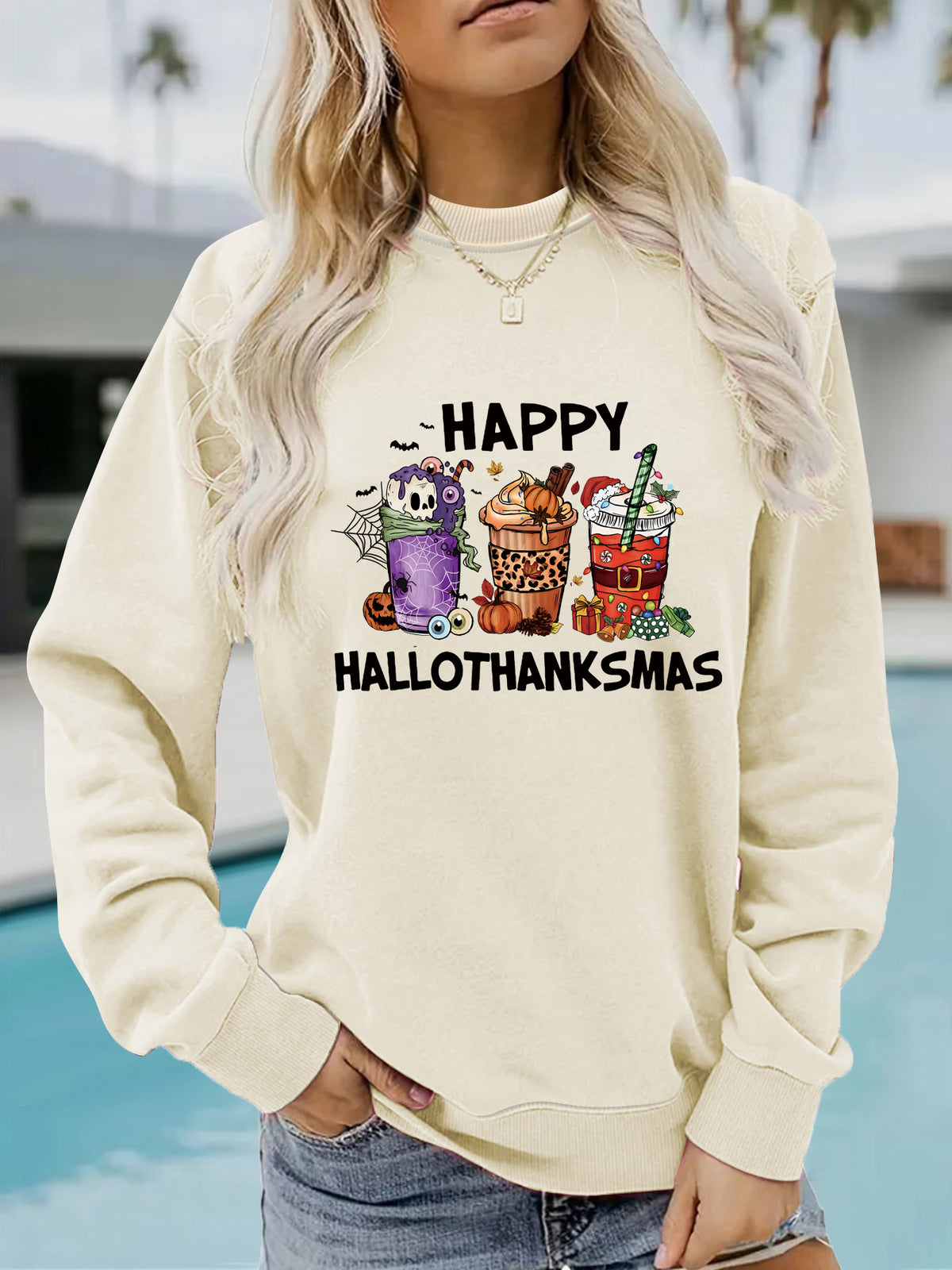 Happy Hallothanksmas Seasonal Graphic Sweatshirt from Mish Mash Market