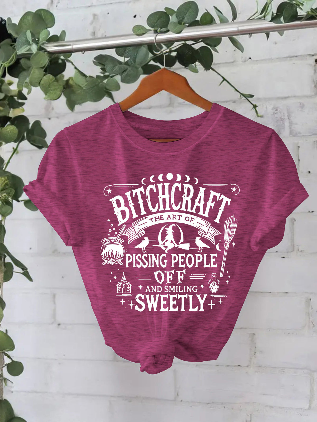 Bitchcraft Graphic Halloween T-Shirt – Loose Fit Short Sleeve Tee from Mish Mash Market