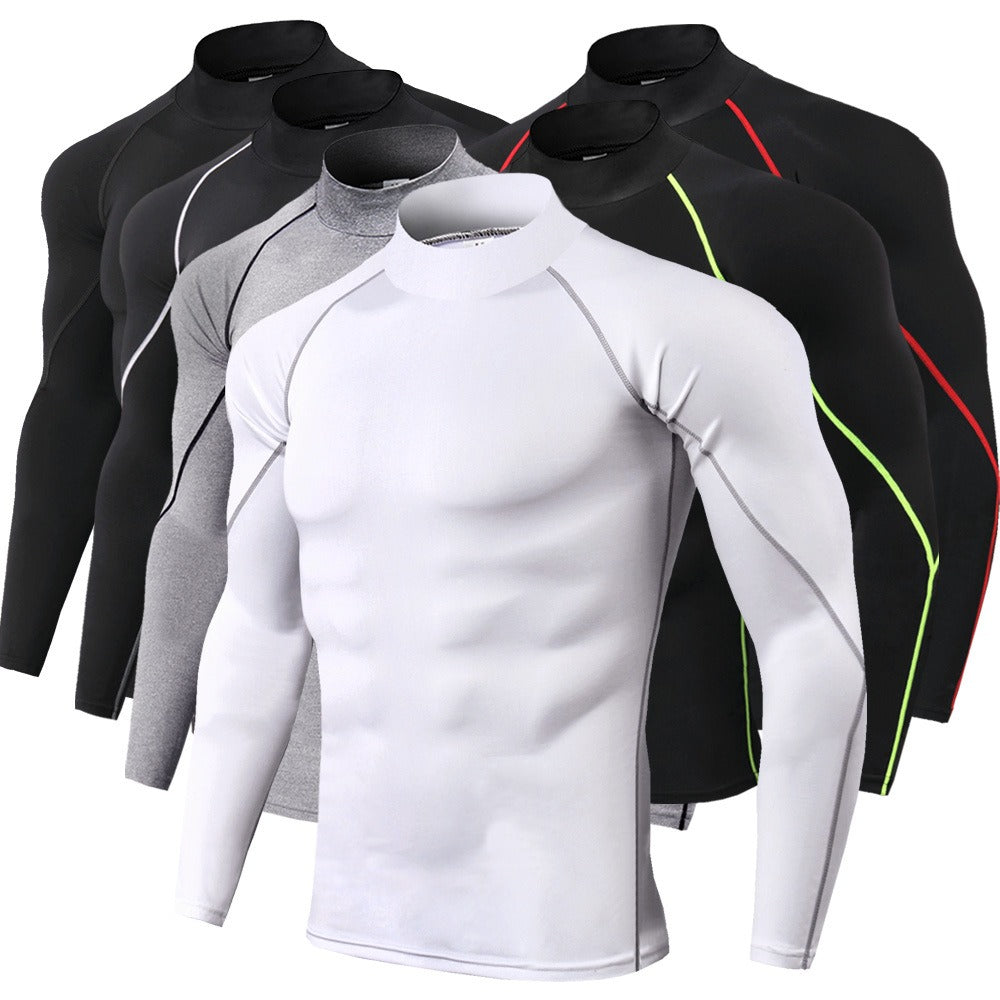 Men's High Collar Fitness Long Sleeved Pro Sports T-Shirt from Mish Mash Market