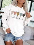Be Kind Leopard Heart Graphic Sweatshirt - Women's Casual Black Pullover from Mish Mash Market