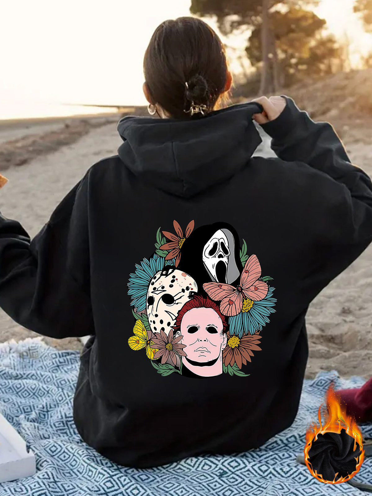 Women's Halloween Horror Movie Graphic Oversized Hoodie from Mish Mash Market