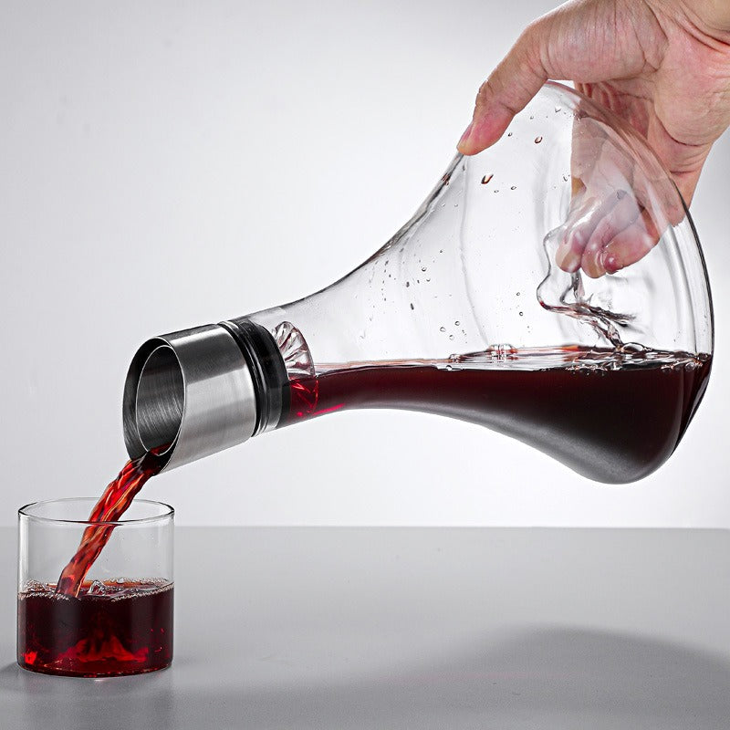 Premium 34oz Wine Decanter with Built-in Aerator – Elegant Crystal Carafe from Mish Mash Market