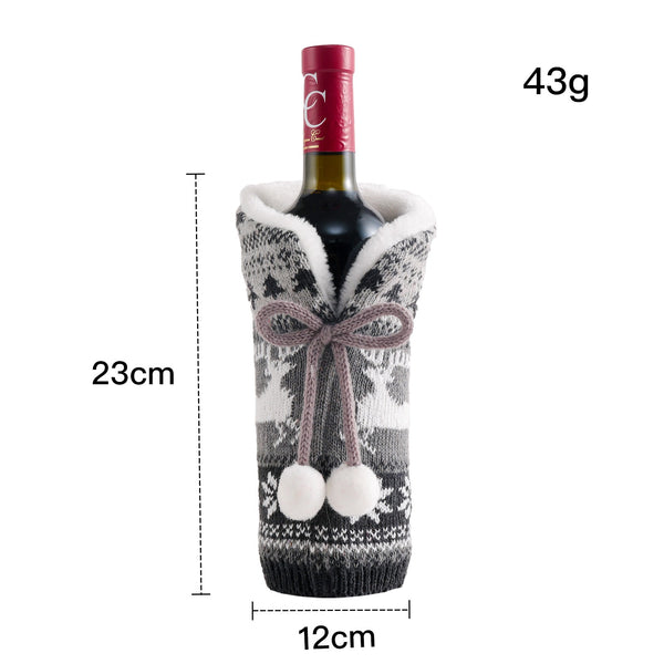 Knitted Holiday Wine Bottle Cover from Mish Mash Market