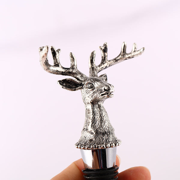 European Style Metal Deer Head Wine Stopper Bottle from Mish Mash Market