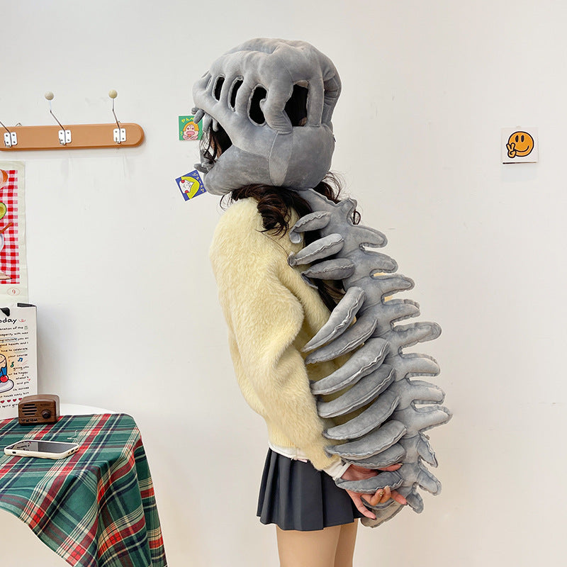 Dinosaur Skeleton Headpiece and Back Bone Cosplay Costume Prop from Mish Mash Market