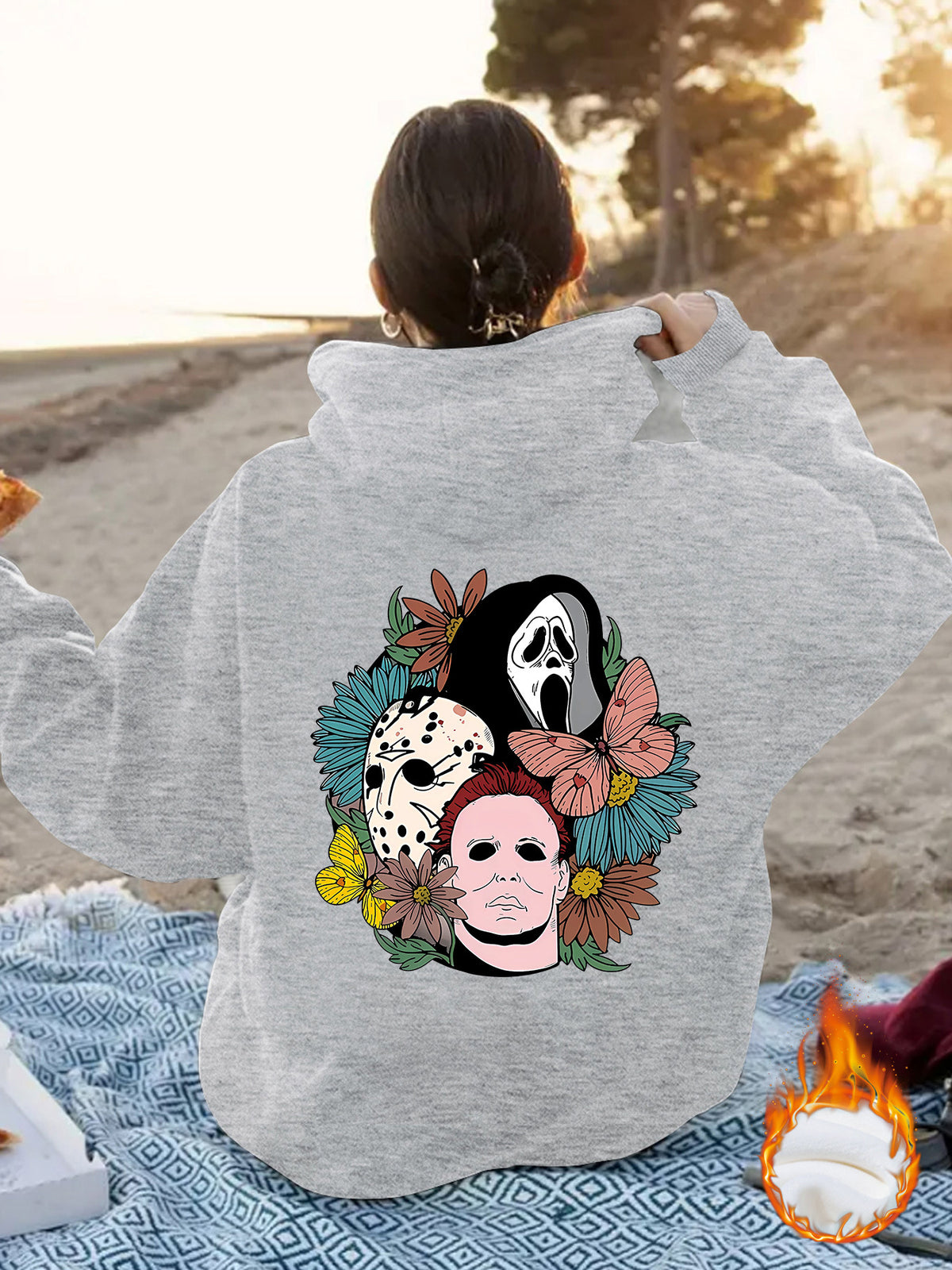 Women's Halloween Horror Movie Graphic Oversized Hoodie from Mish Mash Market