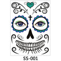 Day of the Dead Halloween Face Tattoo Stickers from Mish Mash Market
