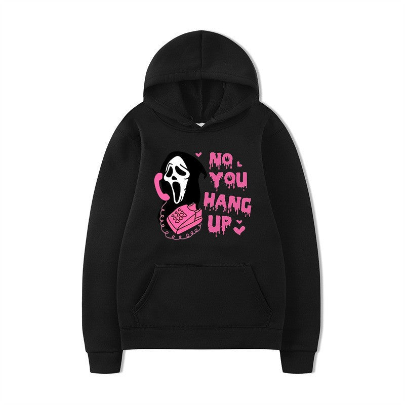 Halloween Ghost Graphic Loose Fit Hoodie – Casual Unisex Long Sleeve Sweatshirt from Mish Mash Market