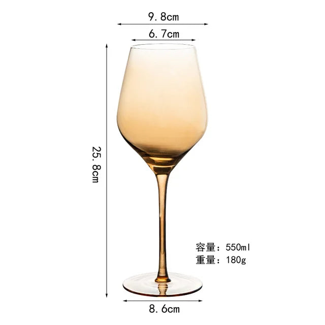 Nordic Luxury Amber Champagne Flutes – Gold Rimmed Lead-Free Crystal from Mish Mash Market