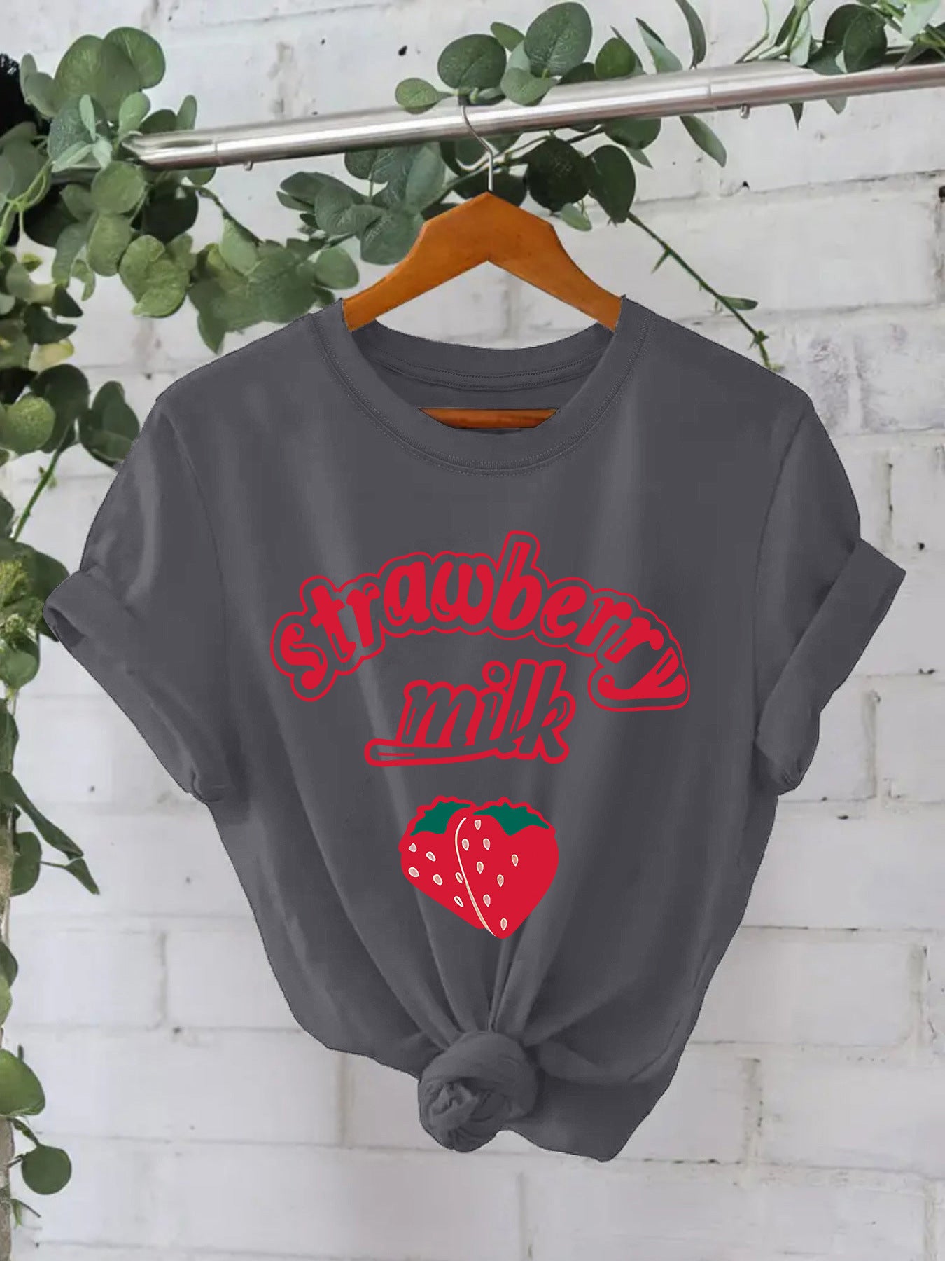 Women’s Cherry Graphic T-Shirt – Love You Cherry Much Short Sleeve Crew Neck Tee