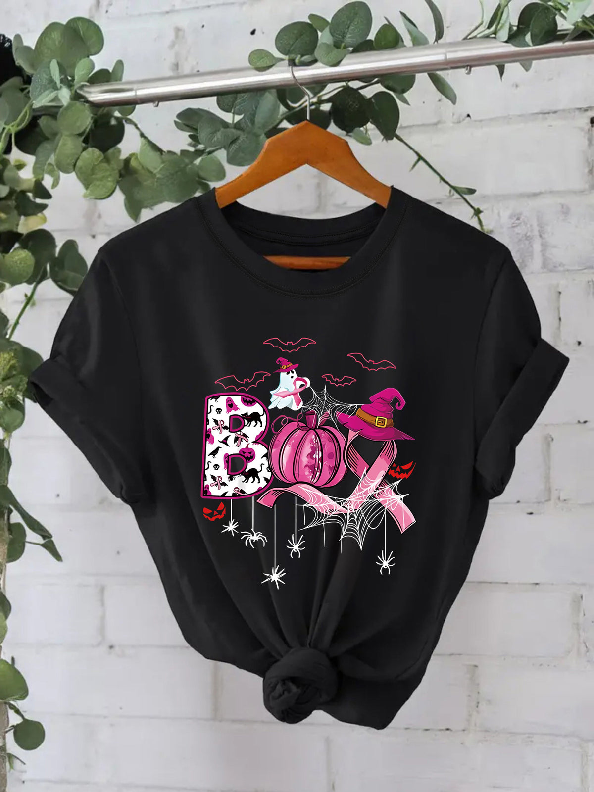 Halloween Pattern Graphic Printed Short Sleeve T-Shirt from Mish Mash Market