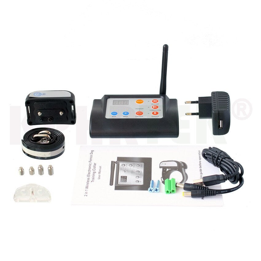 2-in-1 Wireless Dog Fence & Remote Training Collar System - Waterproof & Rechargeable from Mish Mash Market