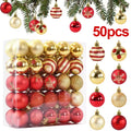 Gold Red Hanging Christmas Tree Ball Ornaments - 50 pcs Box from Mish Mash Market