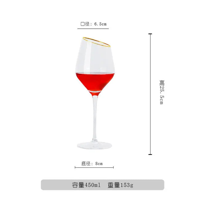 Nordic Iridescent Slanted Crystal Wine Glasses from Mish Mash Market