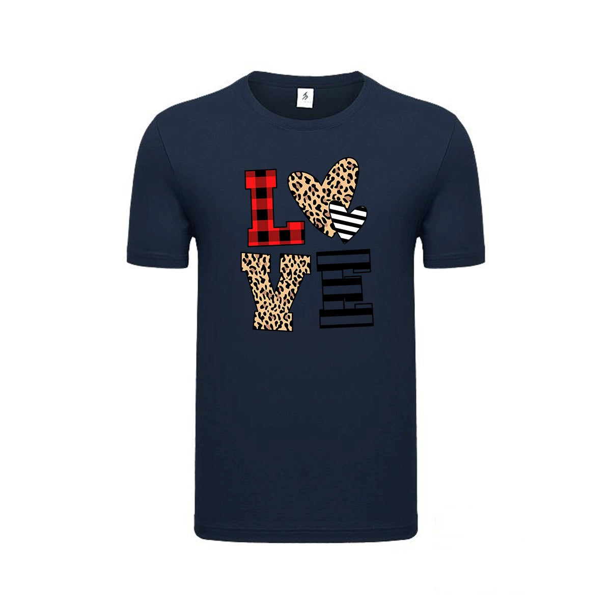 Leopard Print Heart Valentine's Day Shirt for Women - Cute Love Graphic Tee from Mish Mash Market