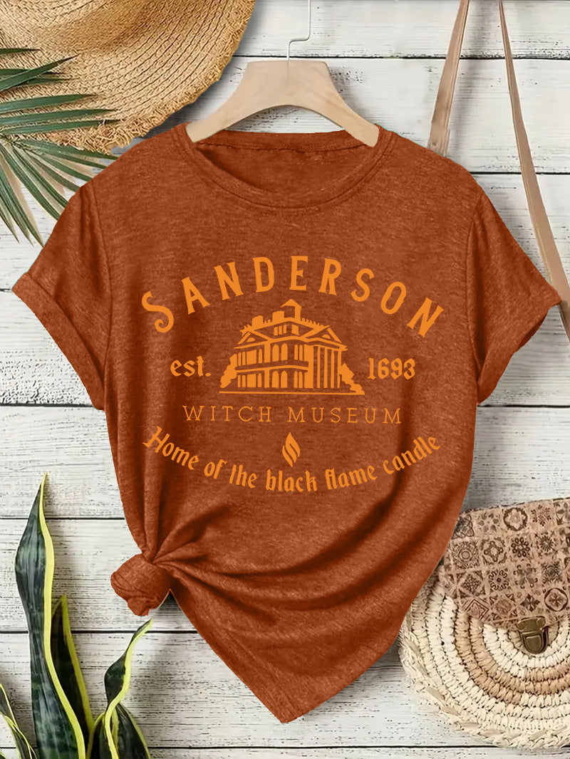 Sanderson Witch Museum Graphic T-Shirt - Halloween Short Sleeve Crewneck Top from Mish Mash Market