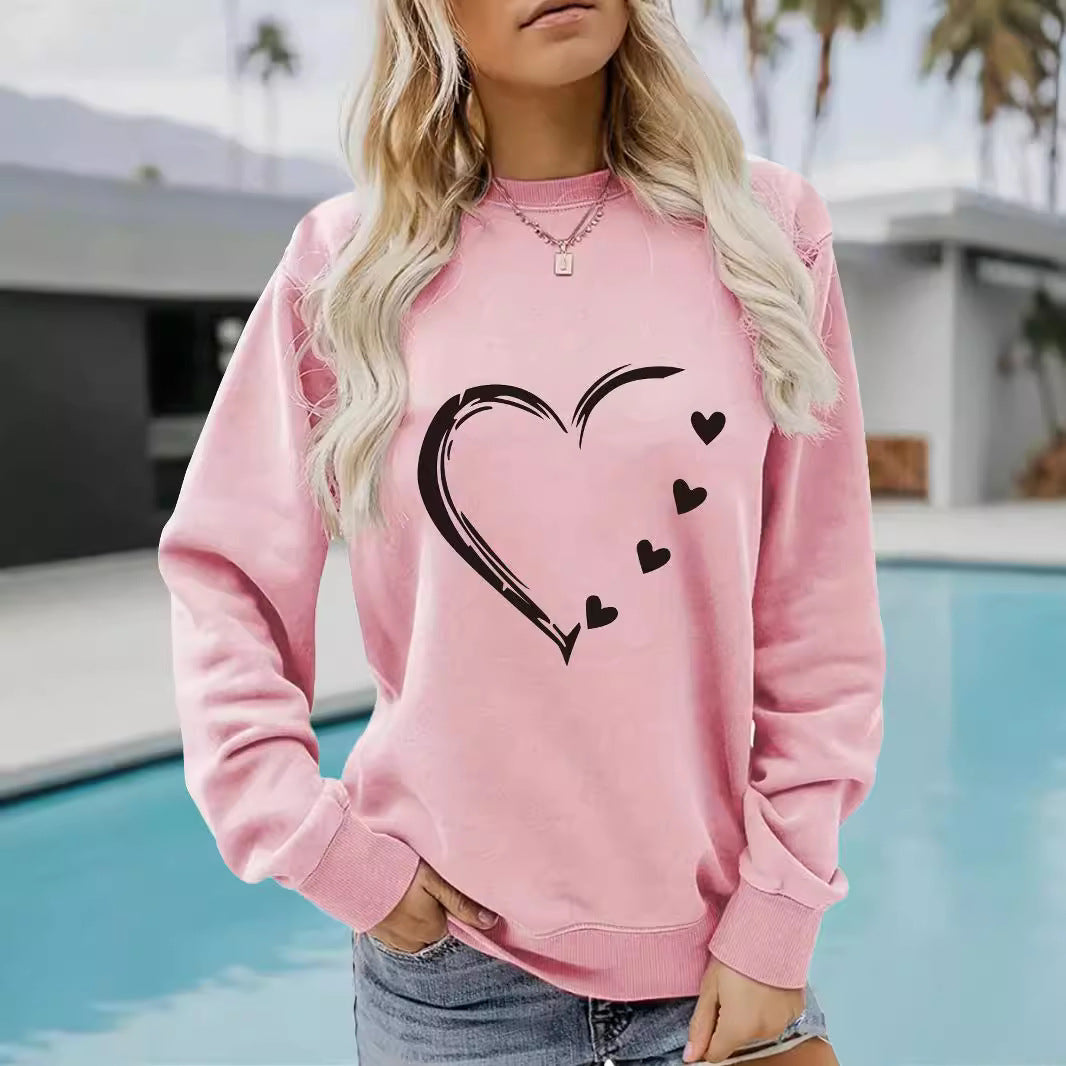 Heart Outline Graphic Hoodie - Casual Lover Inspired Printed Sweatshirt from Mish Mash Market