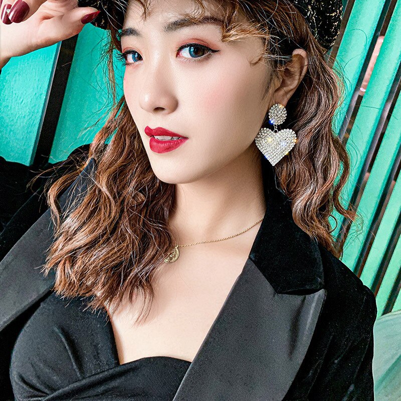 Love Earrings Rhinestone Claw Chain from Mish Mash Market