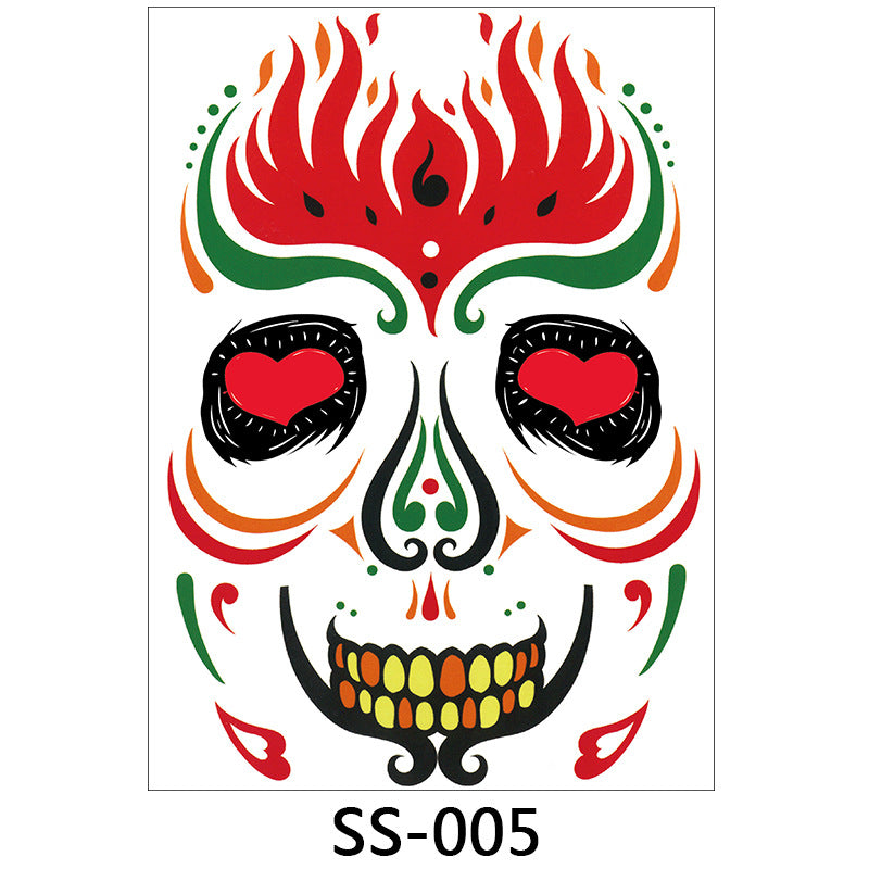 Day of the Dead Halloween Face Tattoo Stickers from Mish Mash Market