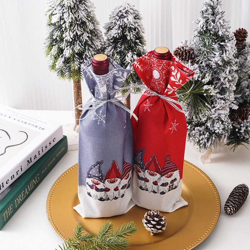 Christmas Gnome Wine Bottle Covers