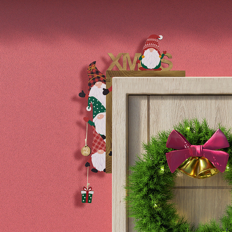 Wooden Christmas Door Frame Decoration