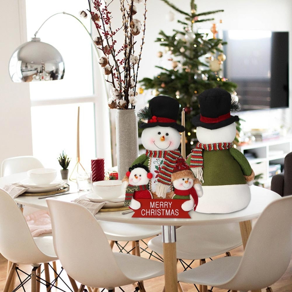 OurWarm Christmas Plush Santa and Snowman Family Tabletop Decor from Mish Mash Market