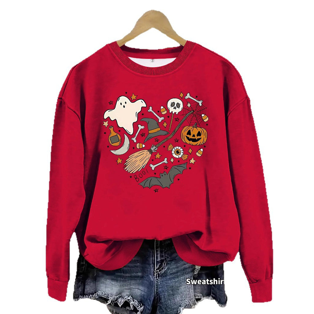 Halloween Ghost and Pumpkin Graphic Sweatshirt from Mish Mash Market