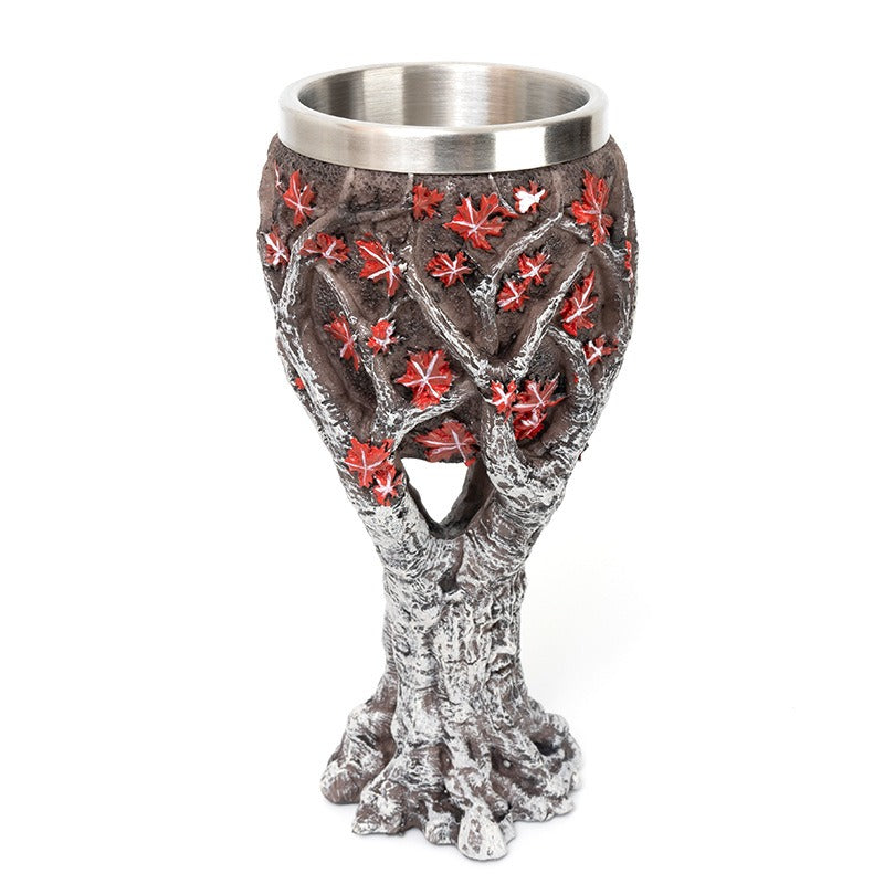 Gothic Tree & Crimson Leaf Skeleton Goblet from Mish Mash Market
