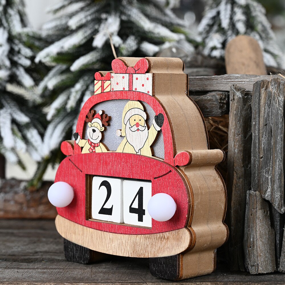 LED Wooden Christmas Car Advent Calendar