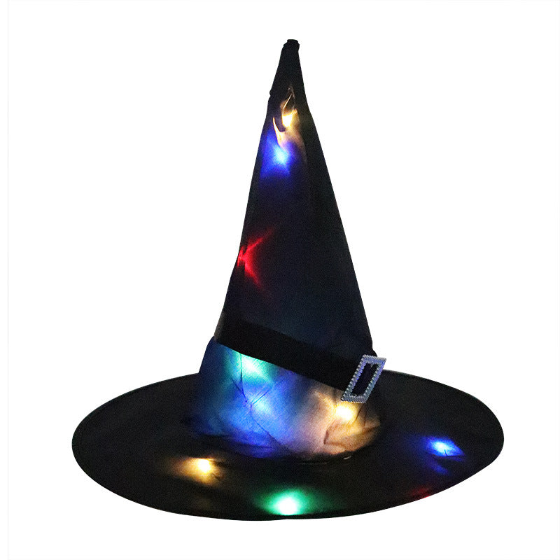 Hanging LED Light-Up Witch Hat Outdoor Halloween Decoration from Mish Mash Market