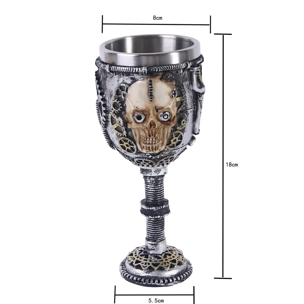 Mechanical Steampunk Skull Wine Goblet from Mish Mash Market