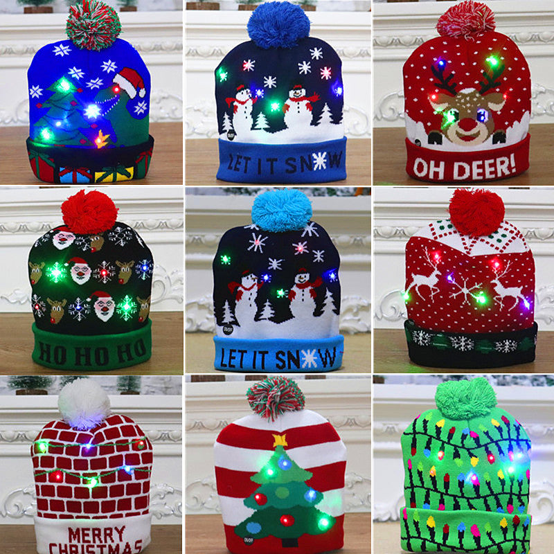 LED Light-Up Christmas Beanie