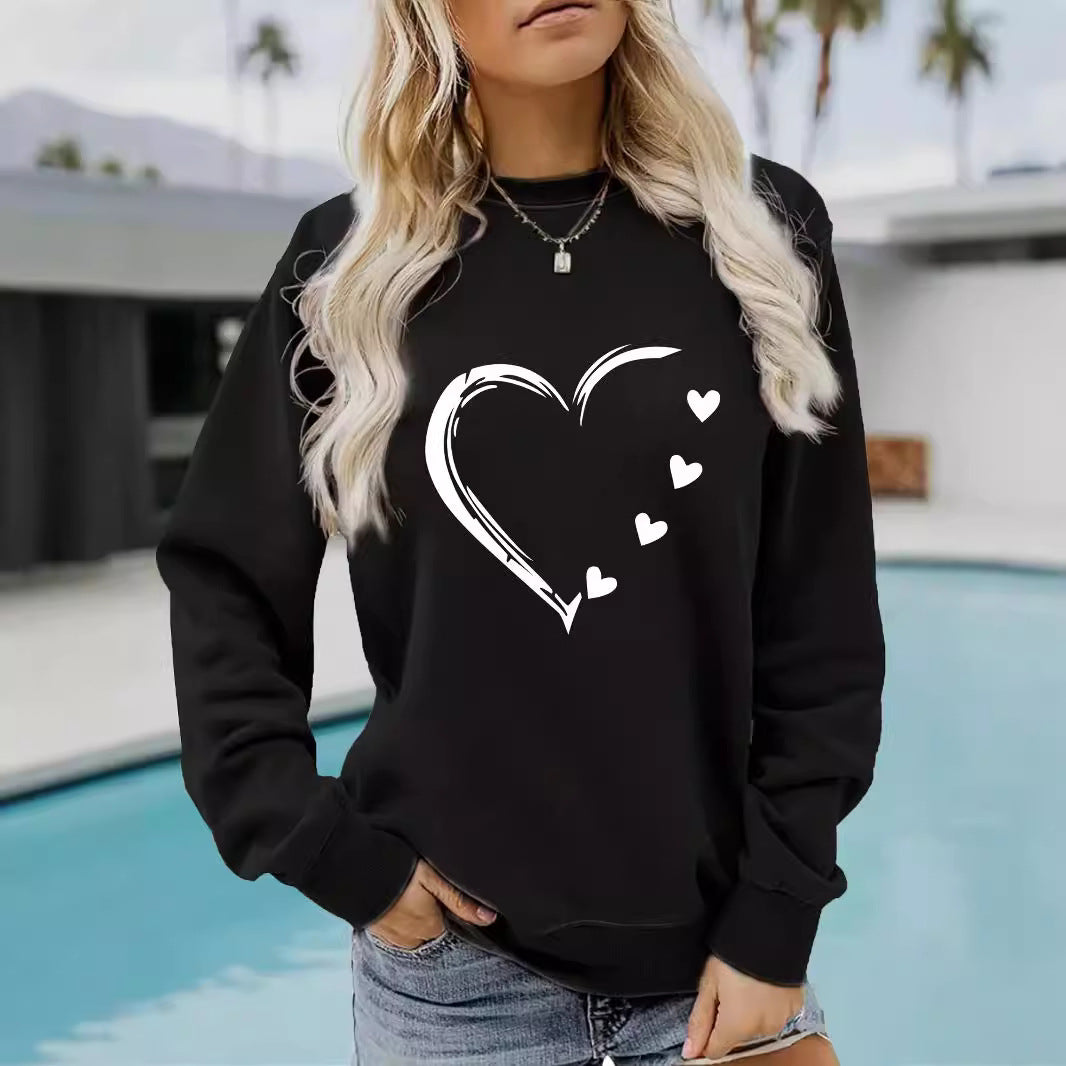 Heart Outline Graphic Hoodie - Casual Lover Inspired Printed Sweatshirt from Mish Mash Market