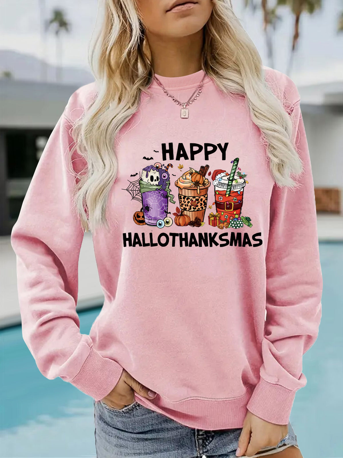 Happy Hallothanksmas Seasonal Graphic Sweatshirt from Mish Mash Market