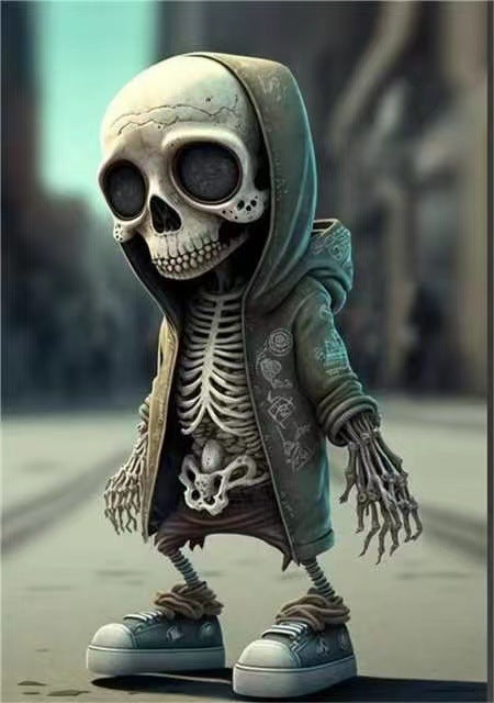 Cool Skeleton Figurine - Halloween Resin Tabletop Decor from Mish Mash Market
