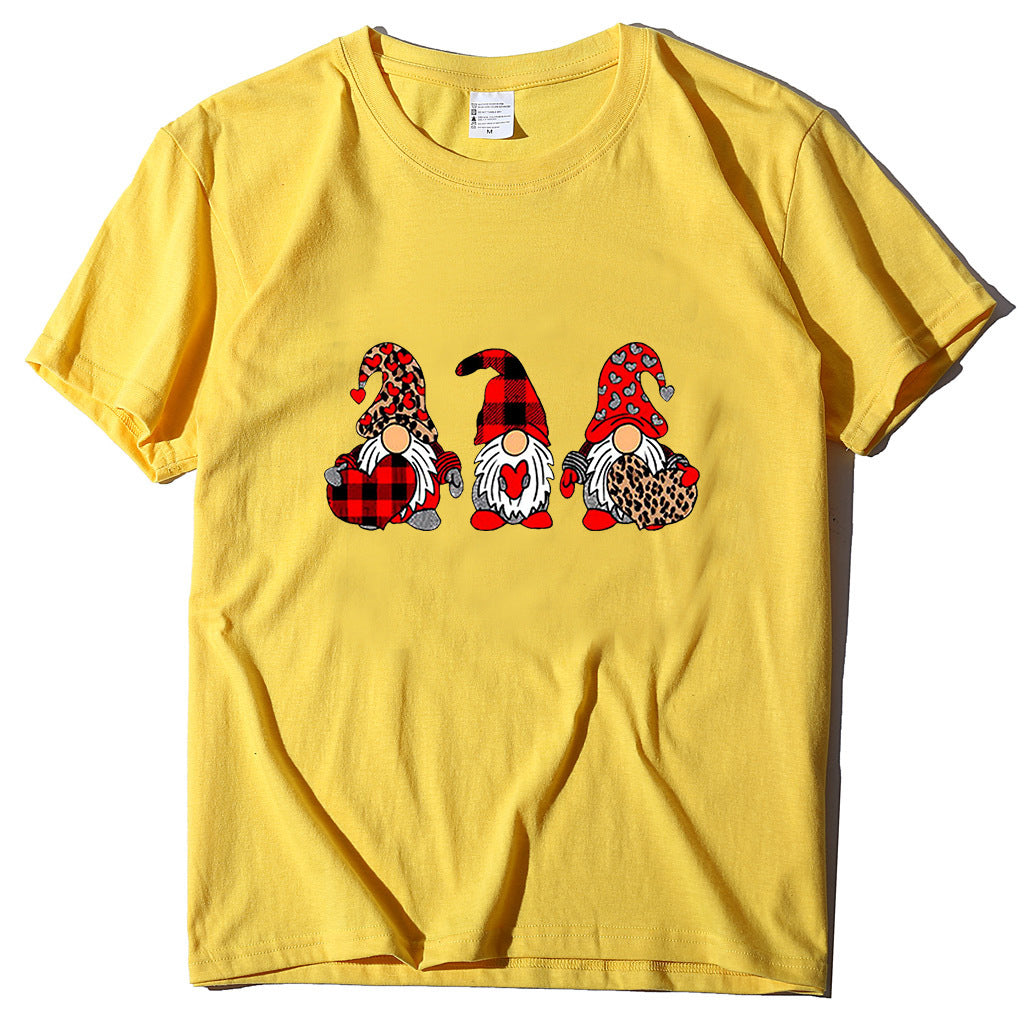 Gnome Graphic T-Shirt for Women – Love Printed Loose Fit Top