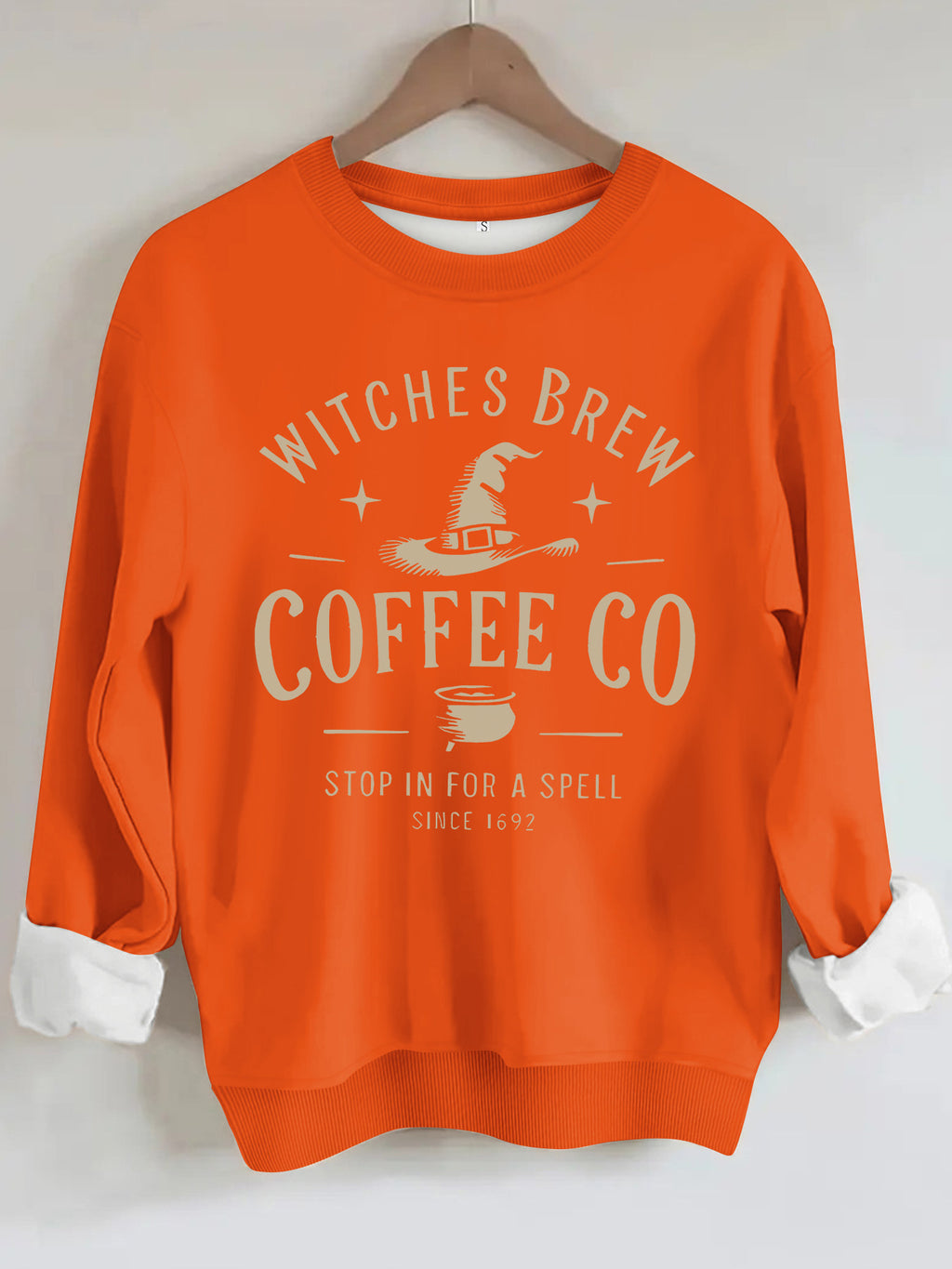 Witch's Brew Coffee Co. Halloween Graphic Sweatshirt - Casual Crewneck Pullover from Mish Mash Market