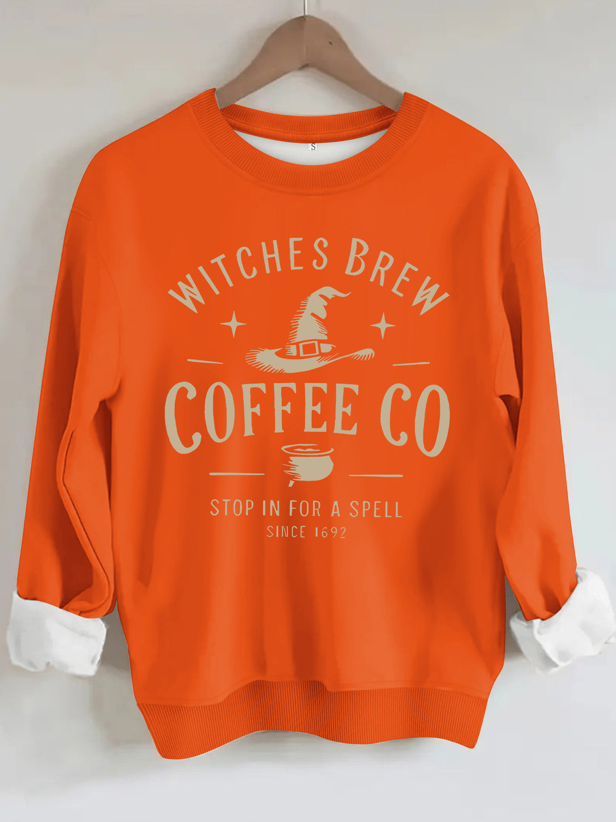 Witch's Brew Coffee Co. Halloween Graphic Sweatshirt - Casual Crewneck Pullover from Mish Mash Market