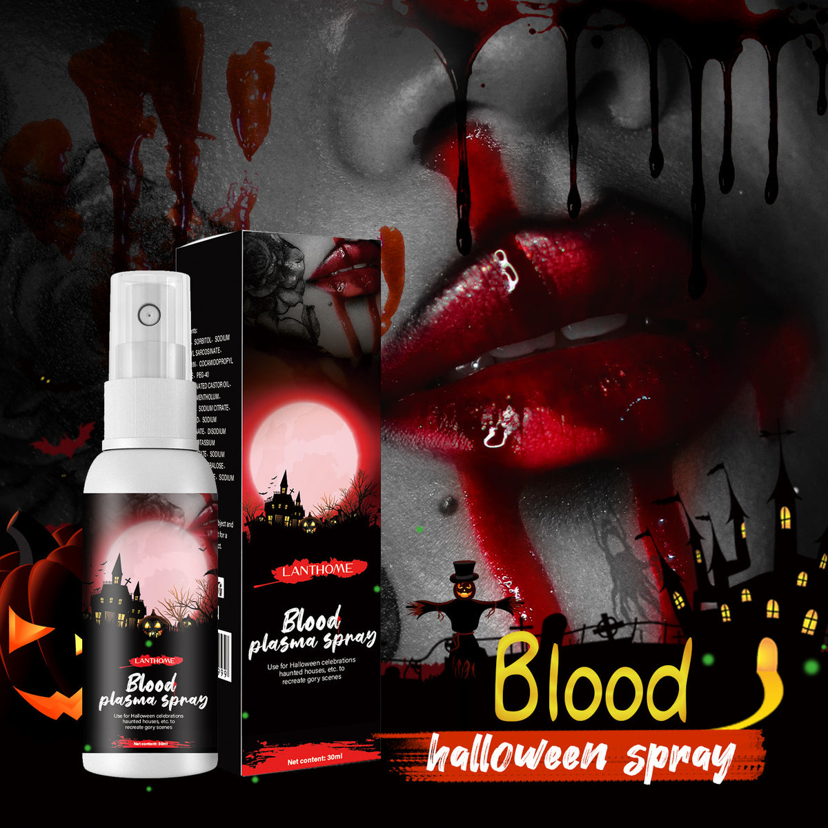 Halloween Fake Blood Spray 1 fl oz Realistic Stage Blood Prop for Vampire and Zombie Costumes from Mish Mash Market