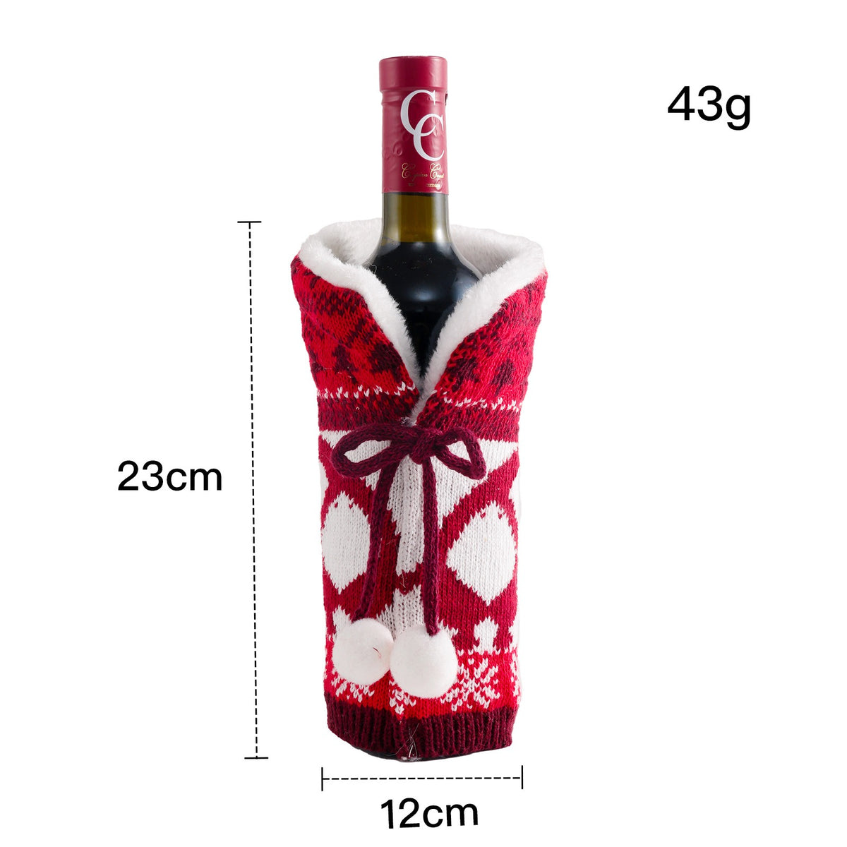 Knitted Holiday Wine Bottle Cover from Mish Mash Market