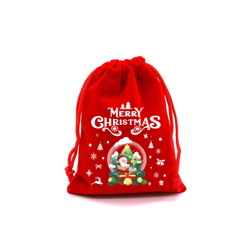 Red Velvet Christmas Drawstring Gift Bag from Mish Mash Market